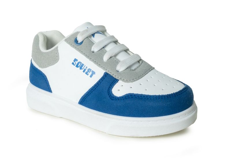 Soviet Kids Society Casual Lace Up Sneaker - White/Royal/Lt Grey