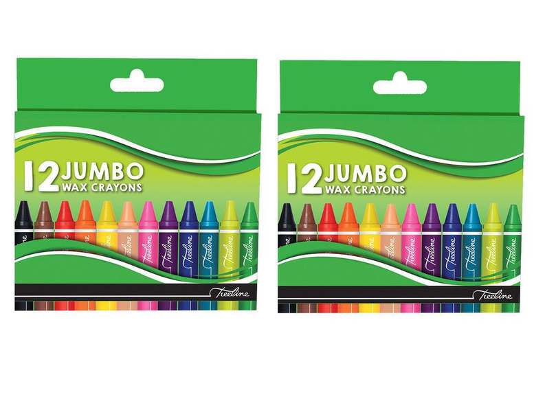 Treeline Jumbo Wax Crayons 12 Piece (Pack of 2)