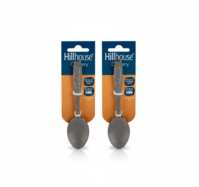 Hillhouse 4 Piece Rose Handle Teaspoons Set - Stainless Steel - 2 Pack