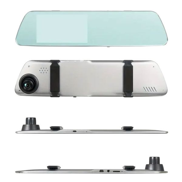 5.5" IPS Touch Screen Dual Channel Rear View Mirror Dash Cam Full HD 1080p