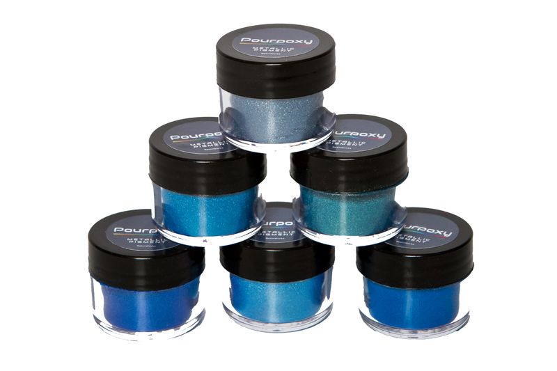 PourPoxy Metallic Pigment Deep Blues &amp; Cool Resin Art, River Tables &amp; Craft