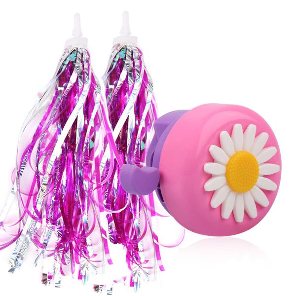 Kids Bike Bell and Kids Bike Streamers for Children's Bike Accessories