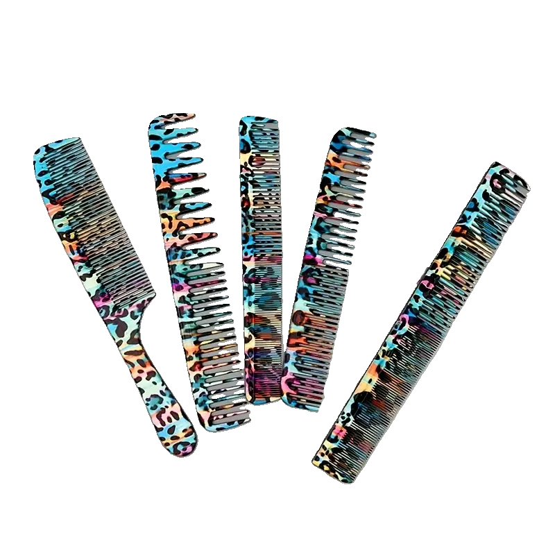 5 piece Leopard Print Comb Set