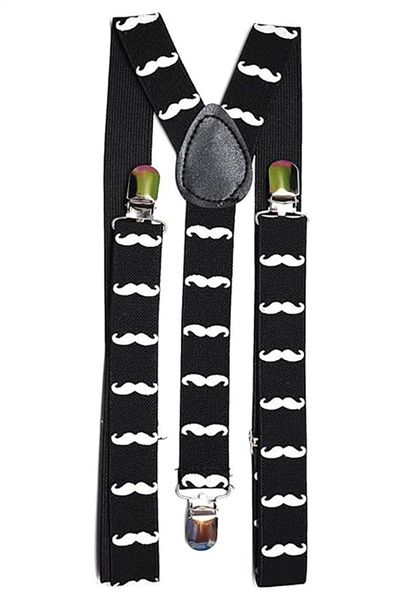 Mustache Pattern Suspenders