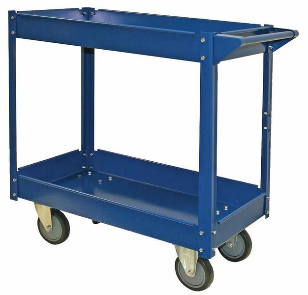 Duratool D00317 Service Cart 2 Tier 4 Castors 2 Fixed 100kg Capacity
