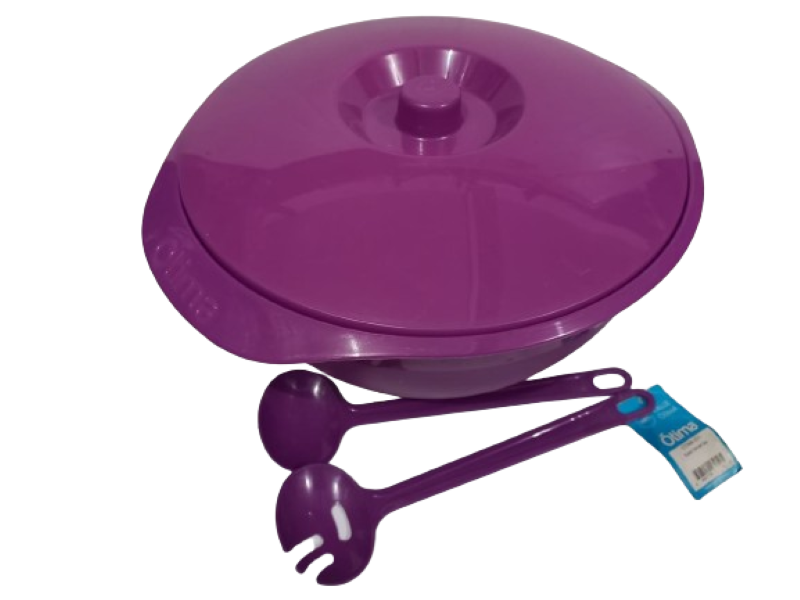 Otima Purple 12L Salad Bowl with Spoons