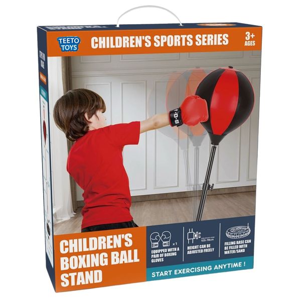 Teeto Toys - Kids Adjustable Boxing Ball Stand and Gloves Playset - Sports Toys for Boys
