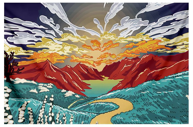 3D Printed Wall Hanging Flannel Tapestry - Art Landscape - Home Decor