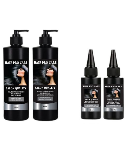 Hair Pro Care Keratin Hair Shampoo, Conditioner 300ml &amp; Brazilian 50ml Set