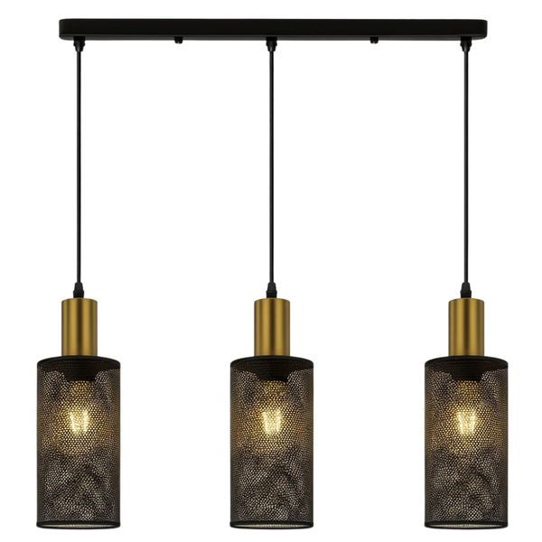 Brightstar PEN874/3 Black And Gold Dining Lamp
