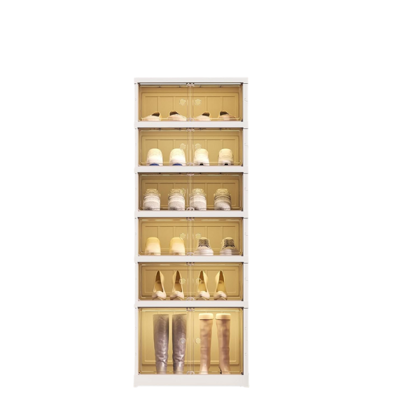 Foldable Shoe Rack Organize 6 Tier Plastic Shoe Shelf