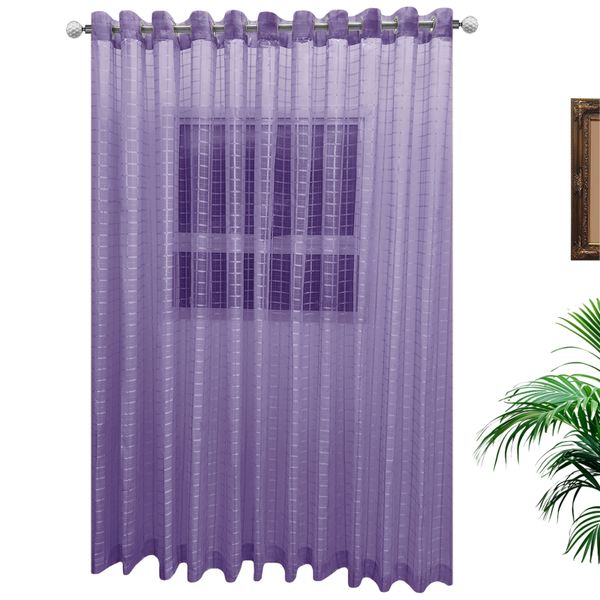 Matoc Designs Curtain - Grid Voile Purple - Eyelet