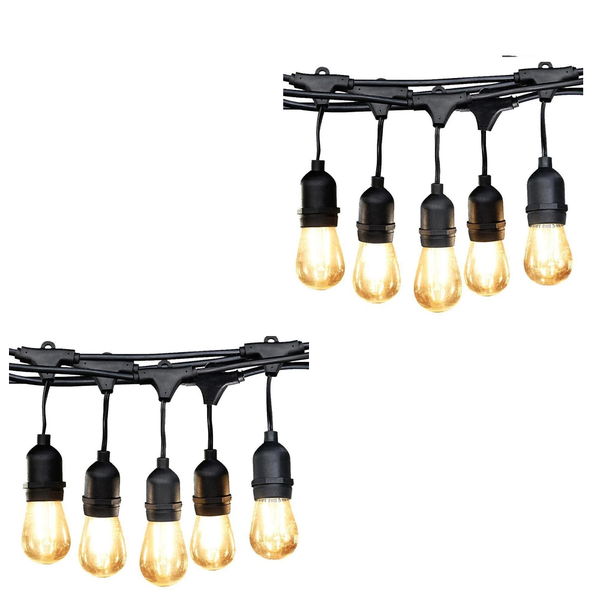 2 Pack-20 Bulbs 10M LED Retro Bulb String Light