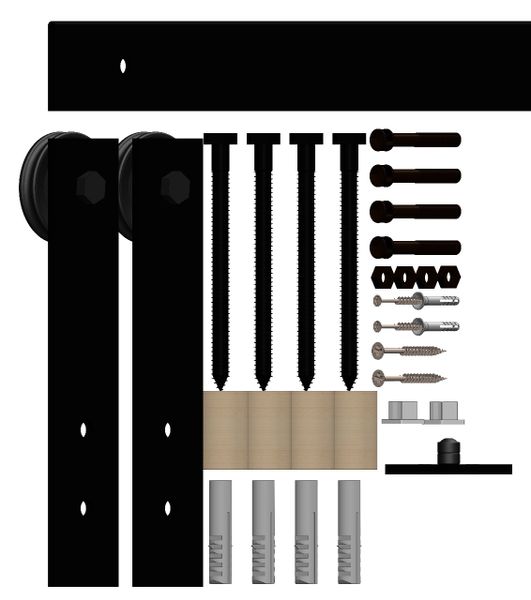 2000mm Econo Barn Door Rail System