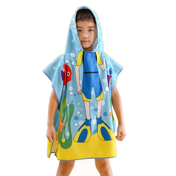 Children's Bath Towel Bathrobe With Hood Baby Beach Towel Bathrobe Cape