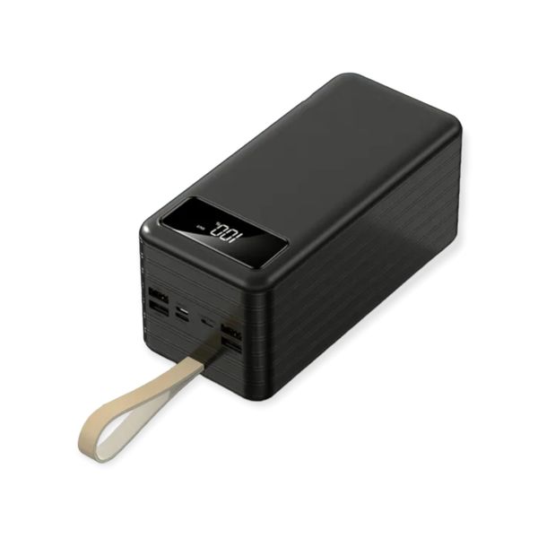 60000mAh 4 USB Port LCD Display, Light Power Bank With Built In 3 Cables