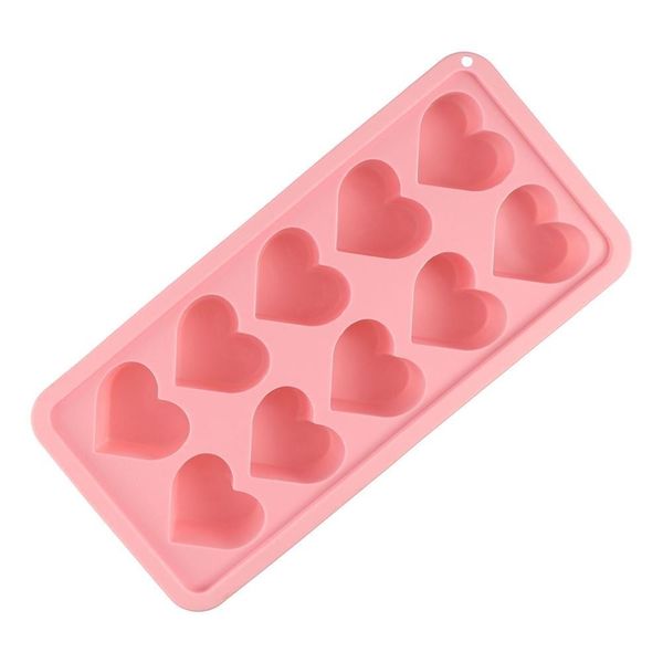 Multi-Purpose Food-Grade Silicone With 10 Cavity Heart Design - Blue