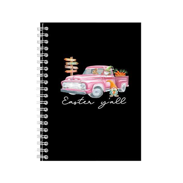 Y'all A5 Notebook Spiral and Lined Easter Graphic Design Notepad Present081