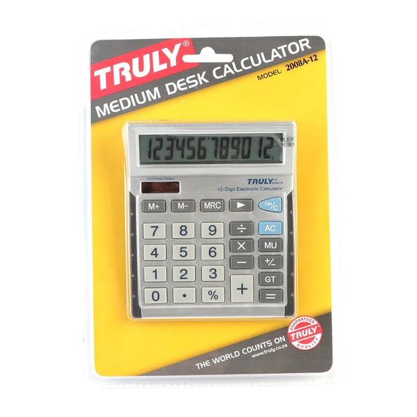 Truly Desktop 12 Digit Calculator 2008A