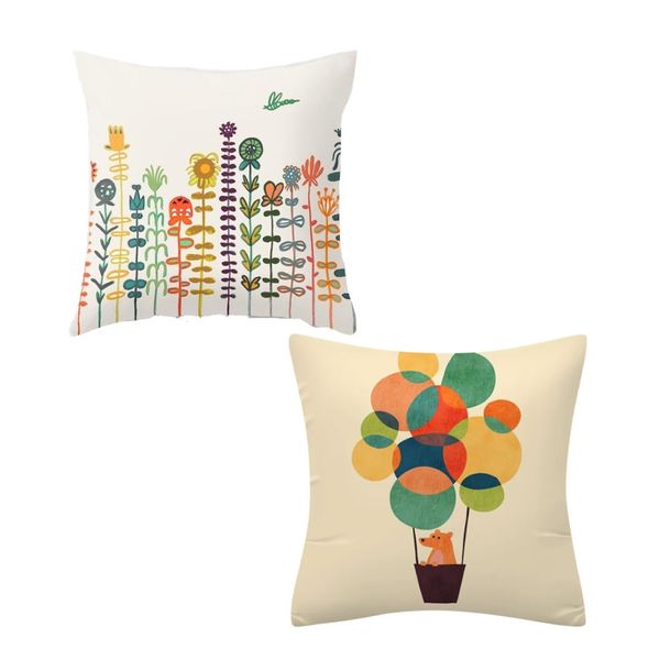 Home Decor Square Sofa Cushion Cover - Set Of 2 - 45cm