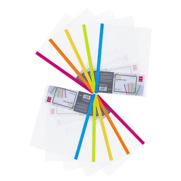 Deli Slide Binder 200 Micron Asst. 5 Colors 10 pcs
