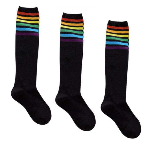 Knee Socks Retro Black 3 set