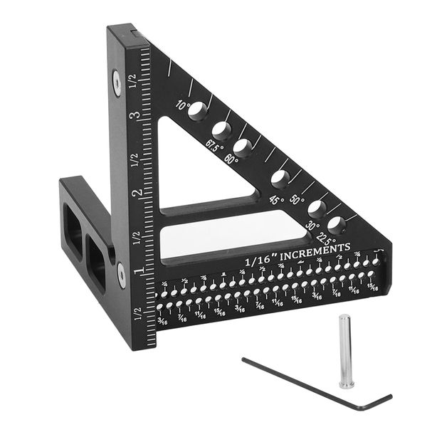 Aluminium 3D Multi-Angle Protractor (22.5 -67.5 ) for Woodworking