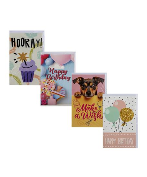 Birthday Card &amp; Envelope -Girl x 4