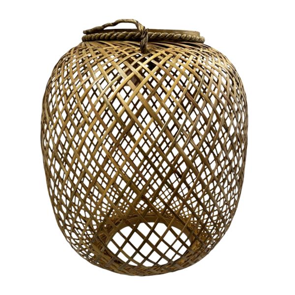 Hanging Lamp - Bamboo Crisscross | Woven Lantern Light Shade