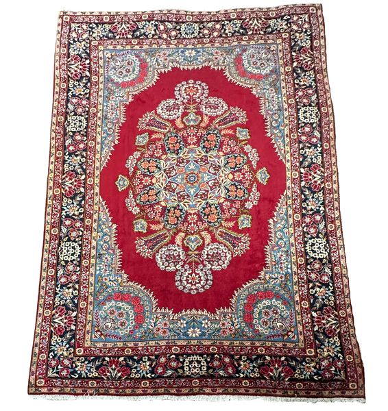 RUGS OF PERSIA - Hand Knotted Floral Kerman Persian Rug - 350 x 240cm