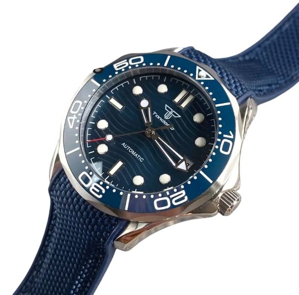 Tandorio Men's Automatic 41mm Seamaster Diver Watch - Blue Dial