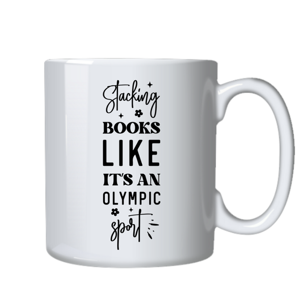 Stacking Books Like Olympic Sport Fiction Book Reader Gift Mug Cup 402