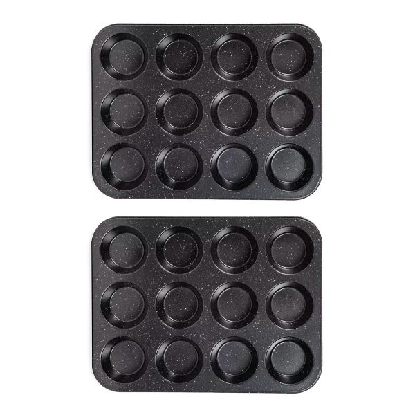 Carbon steel Muffin Pan Speckled Set Of 2