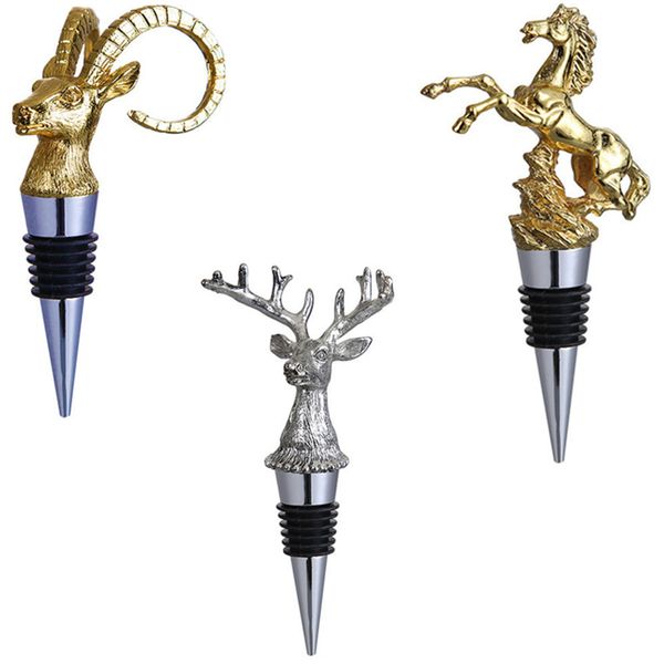 Wine Stopper Whiskey Bottle Stopper Cork Solid Metal - Pack Of 3