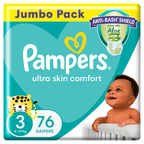 Pampers Anti-Rash Shield Taped Size 3 (6-10 kg) 76 Nappies
