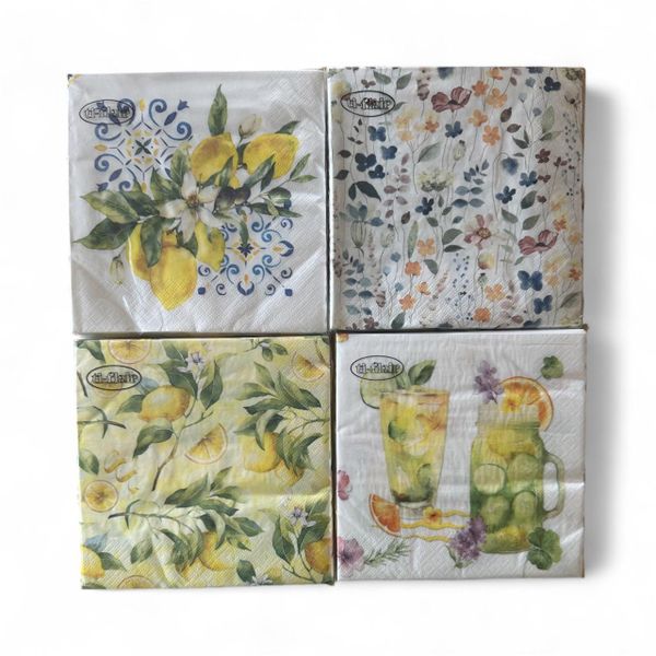 Lemon garden collection serviettes - 4packets - 20 piece each