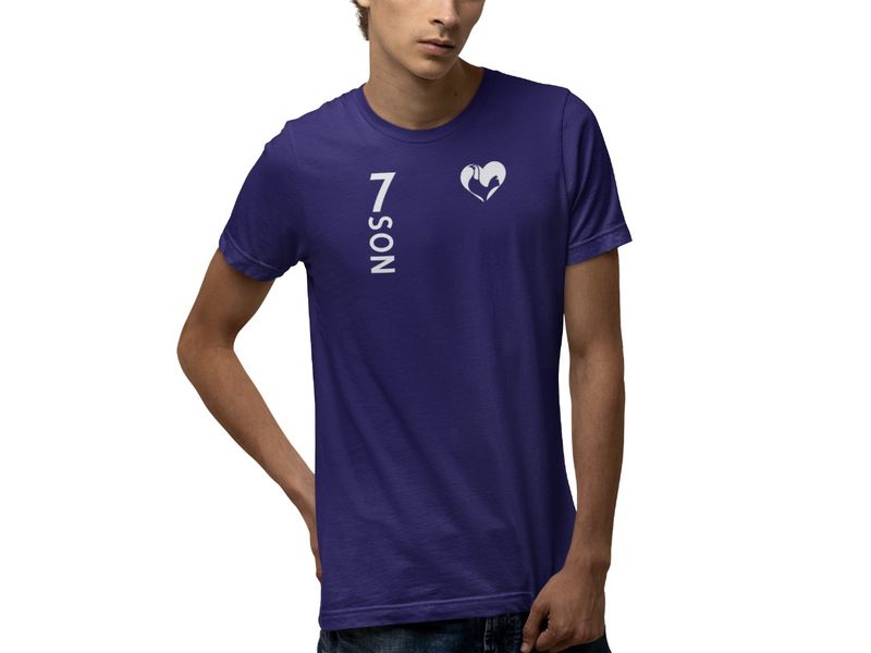 BUFFTEE Son 7 Heart Spurs Totenham Home Jersey Style Tee Striker Blue