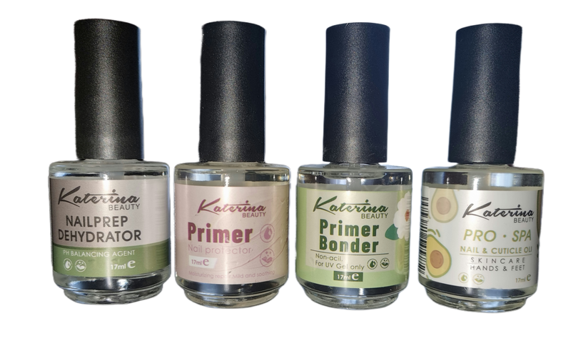 Pro Spa Nail Prep Dehydrator, Primer, Primer Bonder &amp; Cuticle Oil Set
