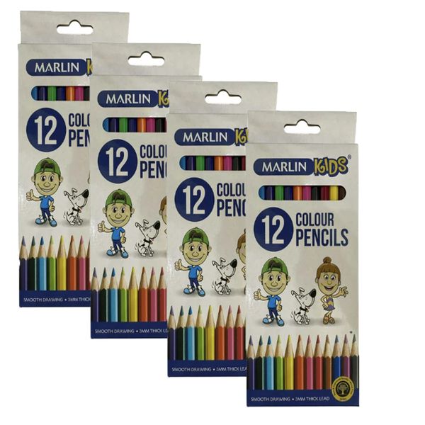 Marlin Colour Pencils - 4 x 12 pack