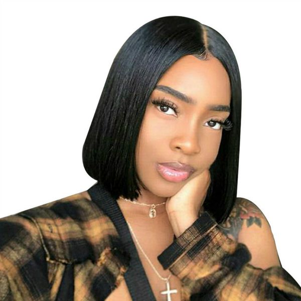 Black Short Straight Wig for Women-Lightweight &amp; Breathable 10-12 Inches