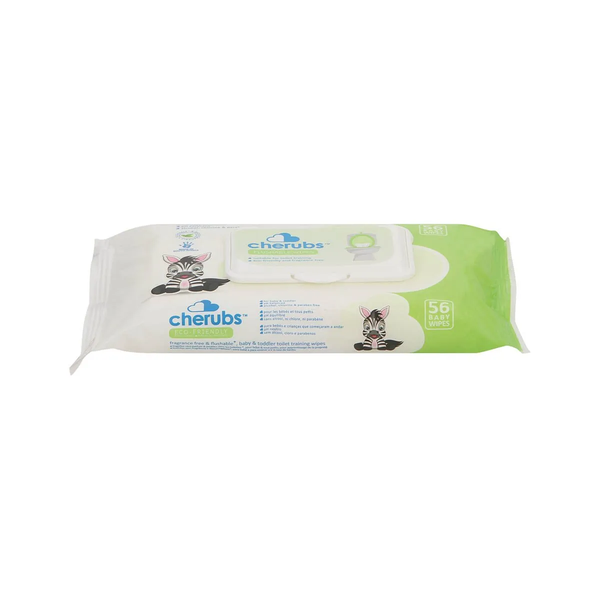 Cherubs Flushable Wipes Unscented Case - 18 Packets