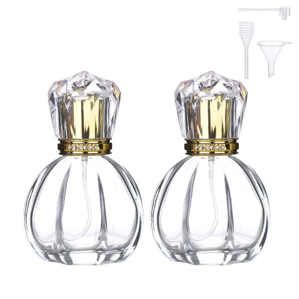 2 PCS Refillable Atomizer Spray Glass Empty Perfume Bottles/Dispenser