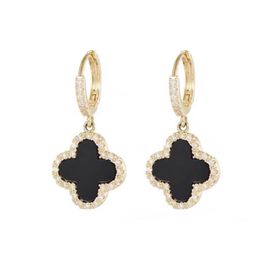 Clover Earrings in Black and Gold | Shop Today. Get it Tomorrow ...