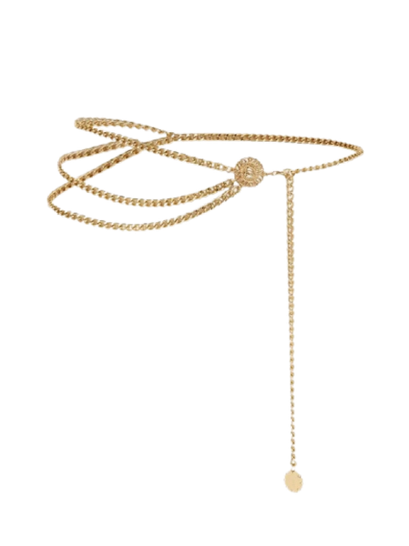 Stylish Flower Decor Asymmetrical Waist Chain