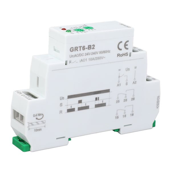 Off Delay Time Relay 2xSPDT Output for DIN Rail AC DC 24-240V