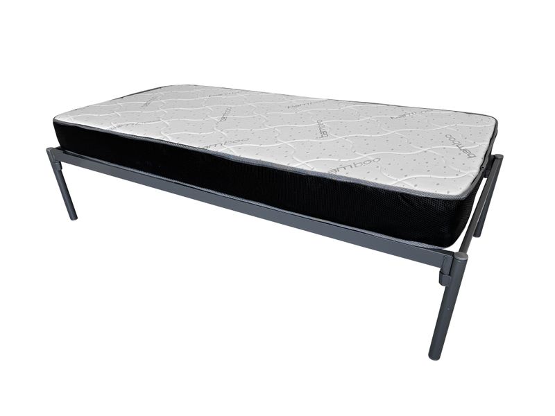 Single Metal Divan Bed with High-Density Foam Mattress