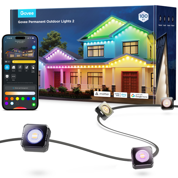 Govee Permanent Outdoor Smart Lights 2 (30m) - IP67 Outdoor Rate, Matter