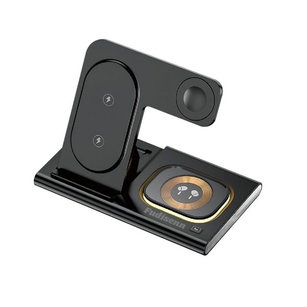 Fudisenn 3-in-1 Magnetic Charger Compatible with iPhone Watch - Black