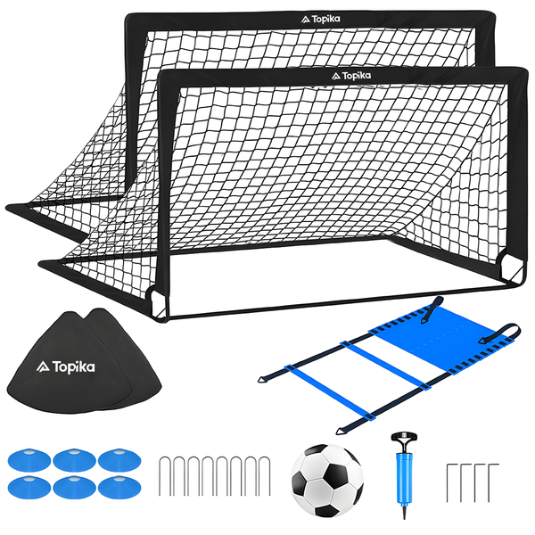Topika Fold-Up Portable Kids Soccer Goal Set Soc image