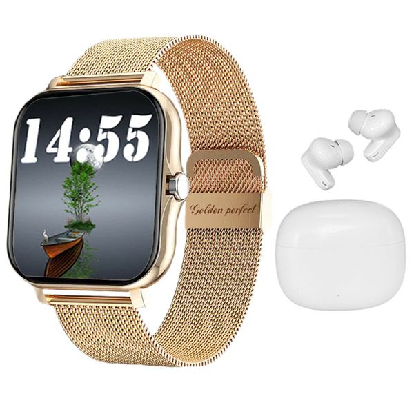 Dual-Strap Smartwatch for Women with Bluetooth Earbuds Tech Trend Edition